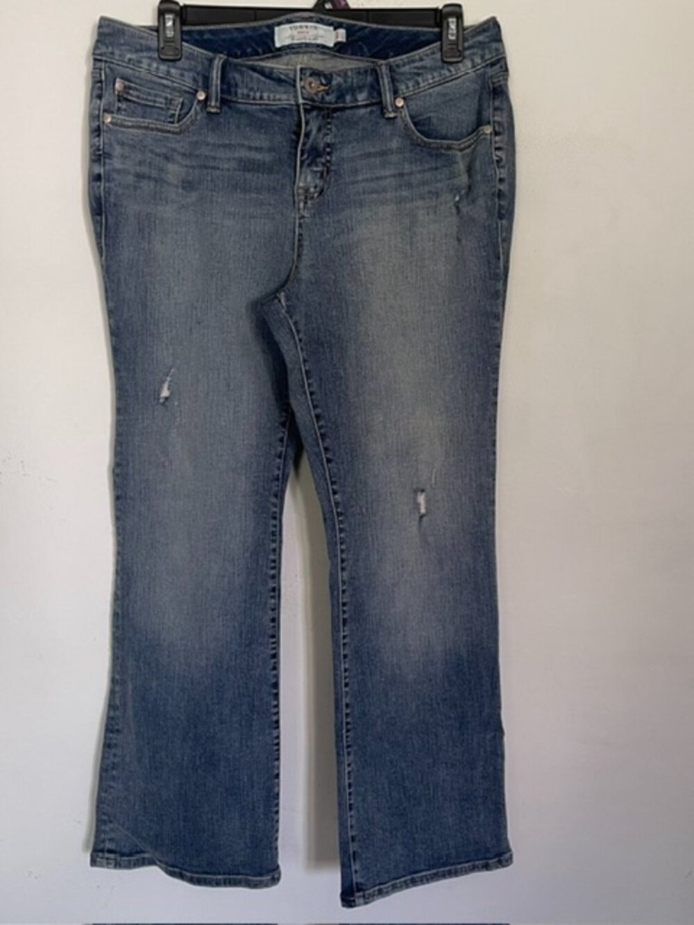 Torrid Women's 16 Short Boot Cut Jeans Distressed Blue Denim Z